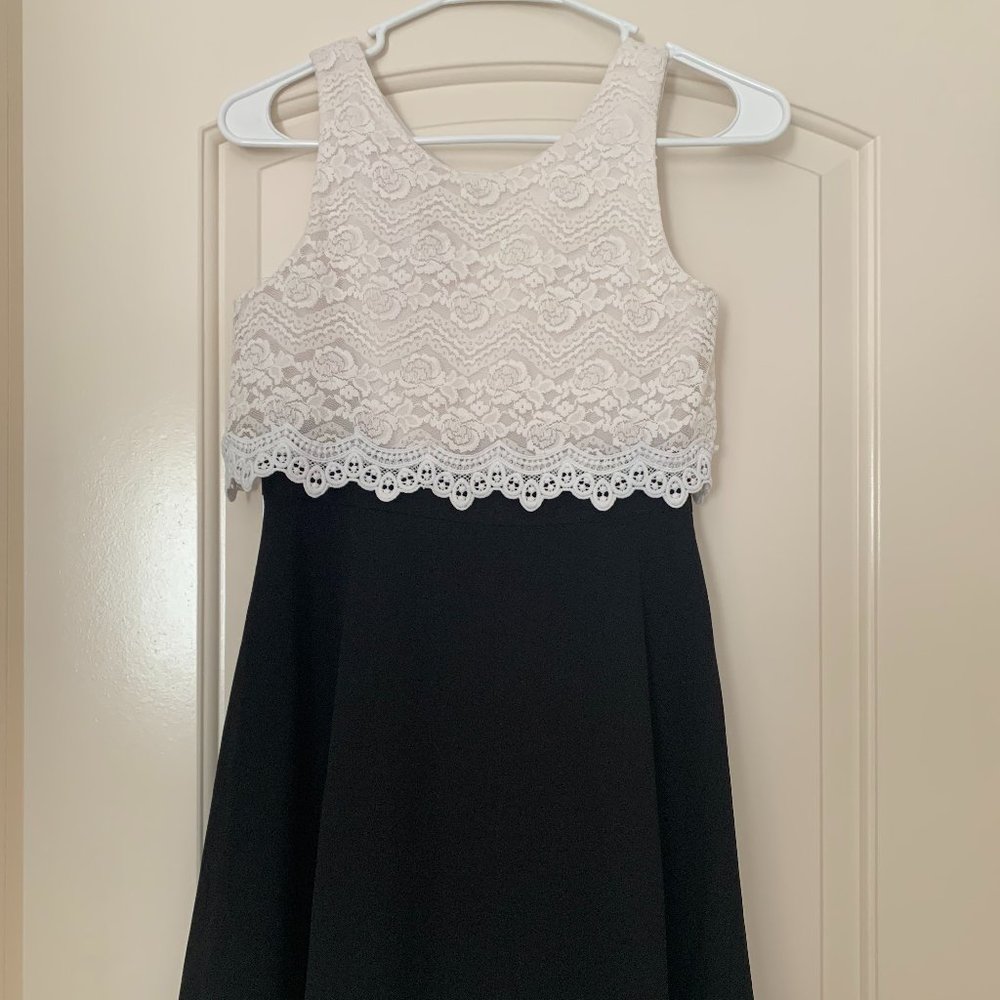 tween diva white and black mini dress